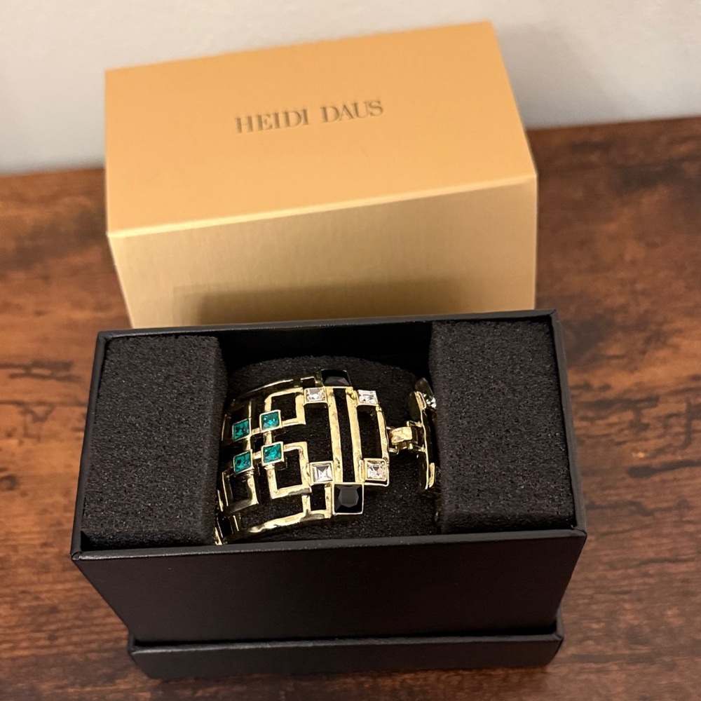 Heidi Daus Gold and Teal Geometric Bracelet